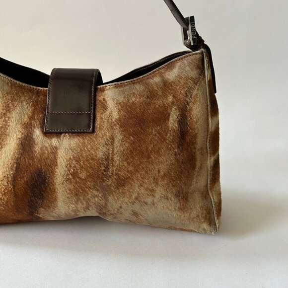 FENDI PONY HAIR BAGUETTE FLAP BAG - Picture 9 of 15